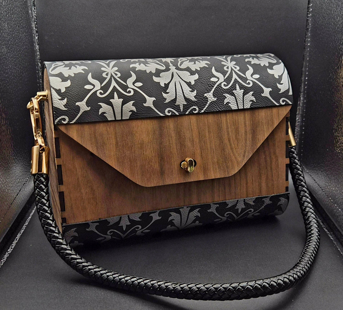 Wood and Leather Purse