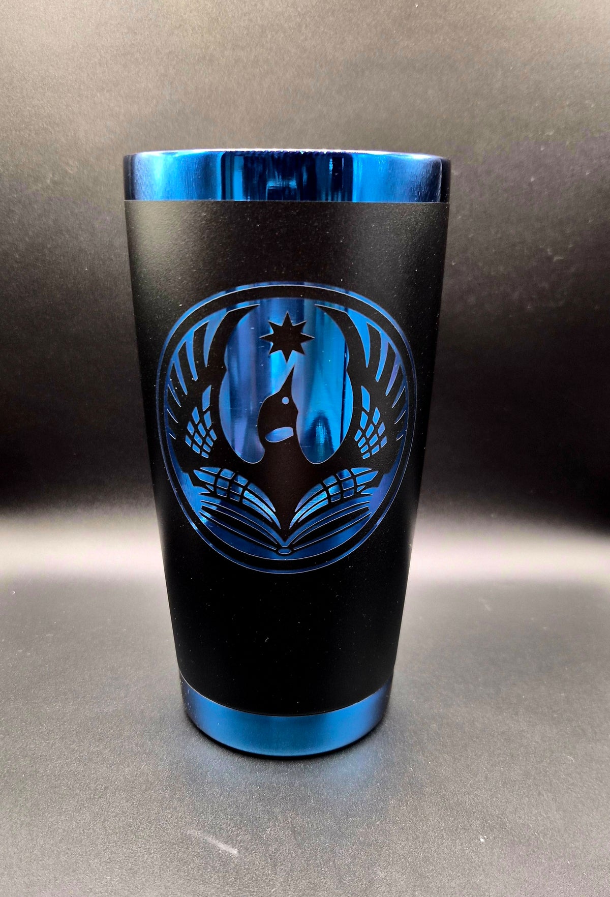 Custom Logo 20oz Tumbler for Business | Black & Blue