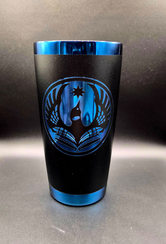 Custom Logo 20oz Tumbler for Business | Black & Blue