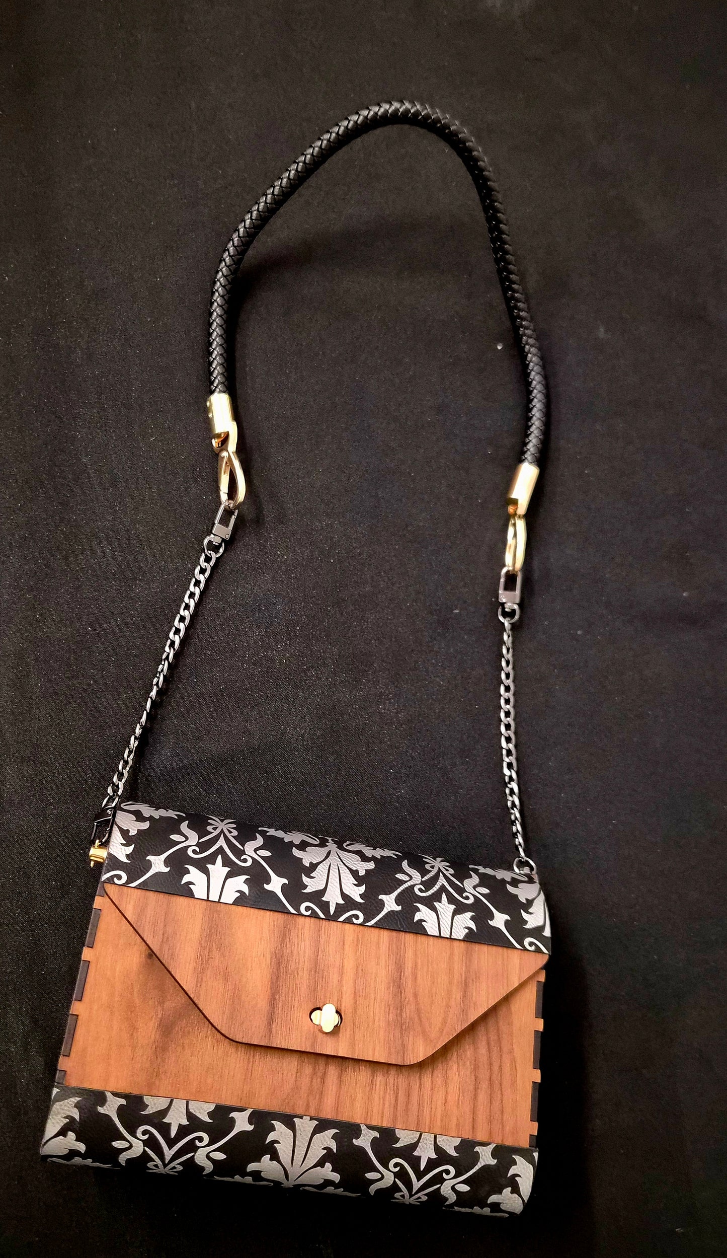 Wood and Leather Purse