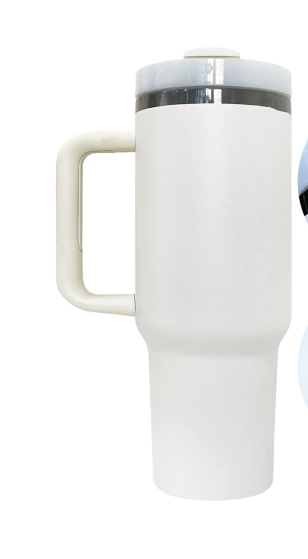 Custom Logo 40oz Tumbler for Business | White & Black