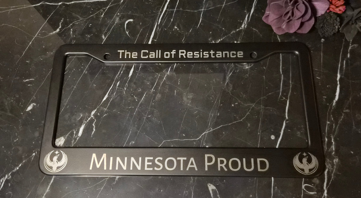 Metal Rebel Loon Laser-Engraved License Plate Frame Black | Obsidian ArtWorks