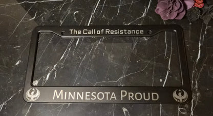 Metal Rebel Loon Laser-Engraved License Plate Frame Black | Obsidian ArtWorks