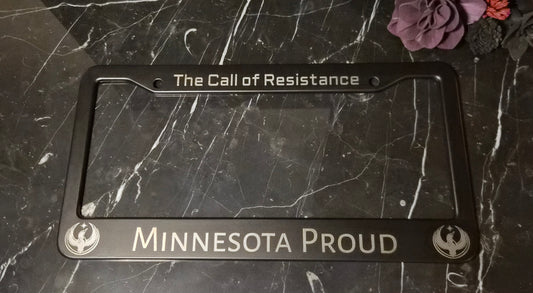 Metal Rebel Loon Laser-Engraved License Plate Frame Black | Obsidian ArtWorks